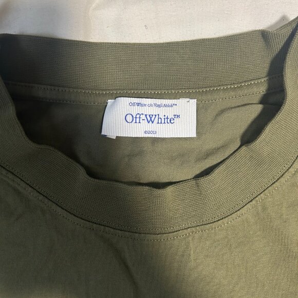 Off‑White c/o Virgil Abloh Spray Arrow Tee Olive Large - Picture 3 of 5